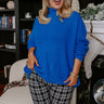 Punctual And Perfect Knit Sweater In Royal Blue Curves Image - 1