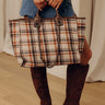 Wintry Dreams Plaid Tote in Chocolate Image - 1