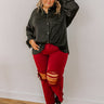 For The Record Button Up In Black Curves Image - 1