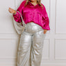 For The Record Button Up In Fuchsia Curves Image - 1