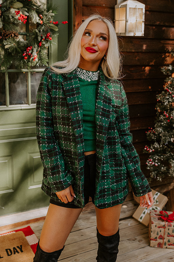 She's Unforgettable Plaid Blazer Image - 2