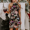 Exclusive Party Embroidered Mini Dress in Black Image - 1