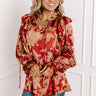 Set The Show Off Satin Ruffle Top Image - 1