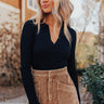 Sweet Truth Ribbed Bodysuit In Black Image - 1