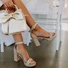 The Lyla Rhinestone Heel In Gold Image - 1