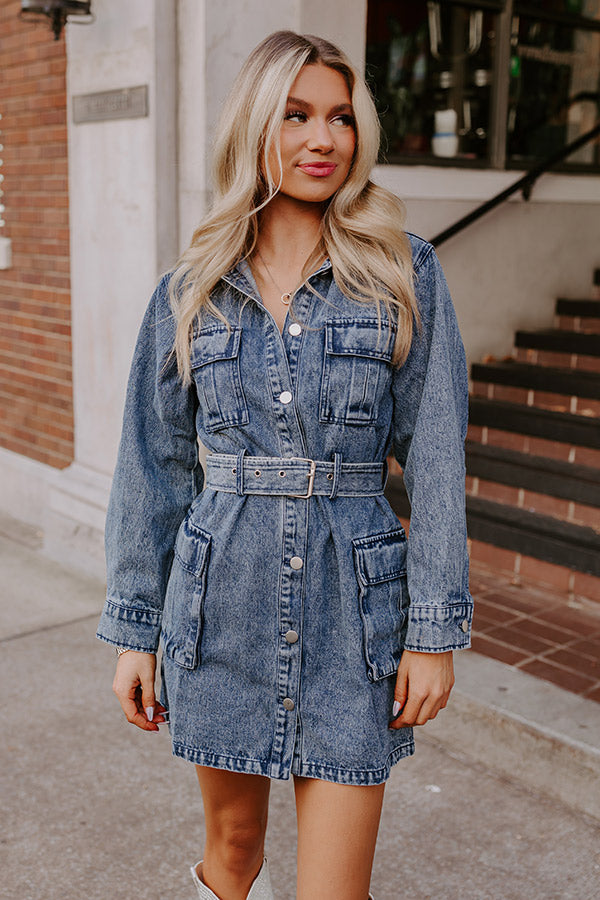 Filled With Hope Denim Dress Image - 2