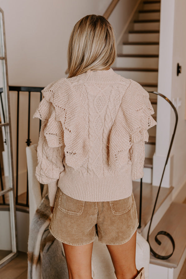 London Lookout Knit Sweater Top in Iced Latte Image - 4