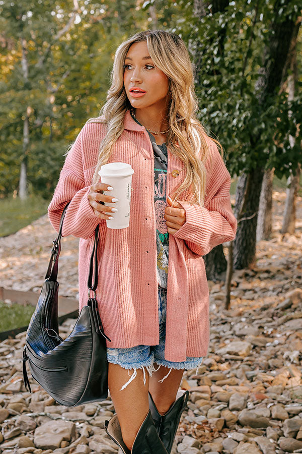 Next One Up Knit Jacket In Blush Image - 1