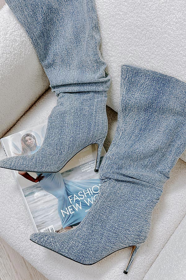 The Raleigh Knee High Denim Boot Image - 1