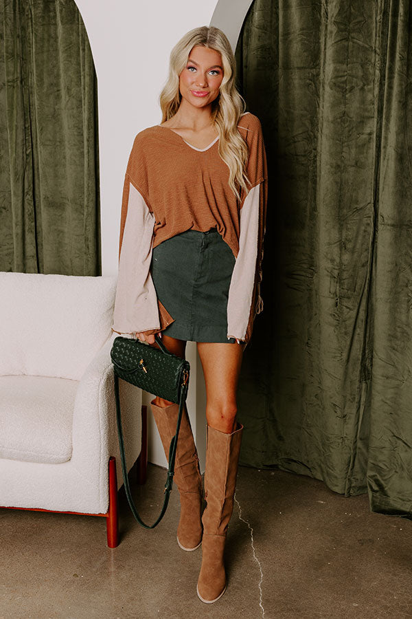Crisp Fall Lace Up Shift Top Image - 2