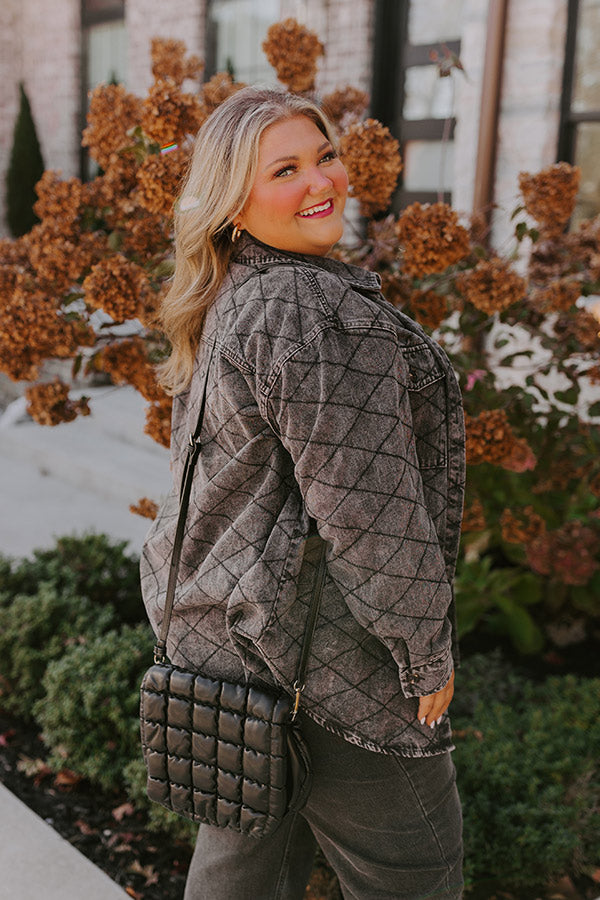Stop Time Light Weight Denim Jacket in Vintage Black Curves Image - 3