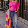 Best Luck Ever Sweater Top In Fuchsia Image - 1