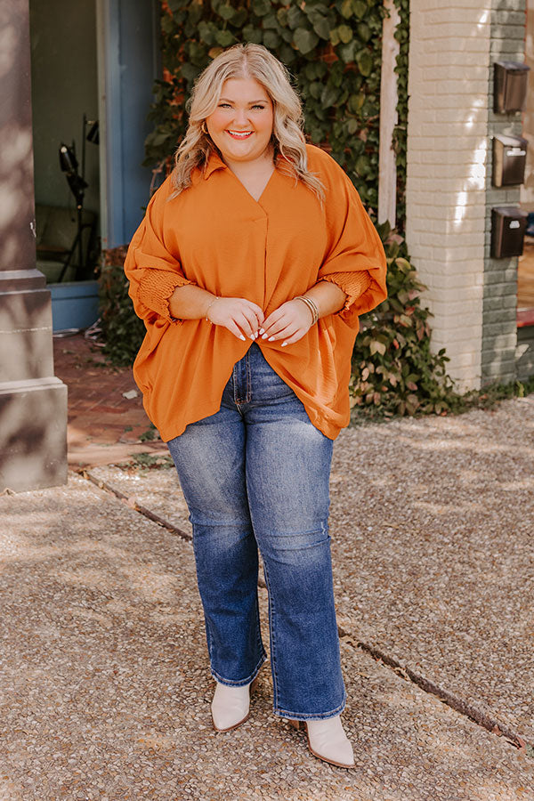 Luxe Lane Shift Top In Pumpkin Curves Image - 4