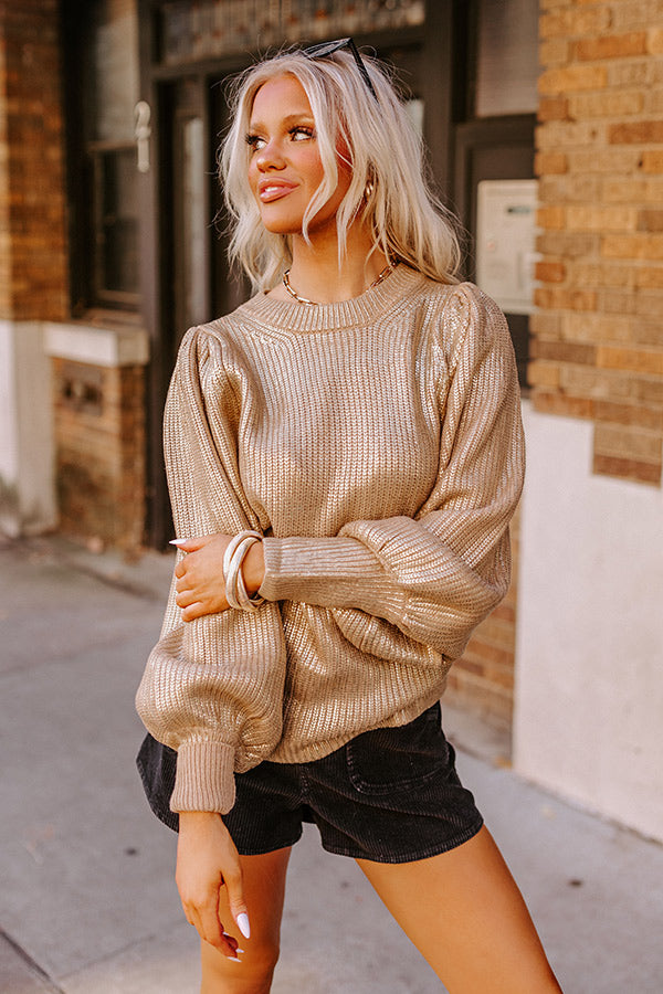 Close To Heart Metallic Sweater Top Image - 1