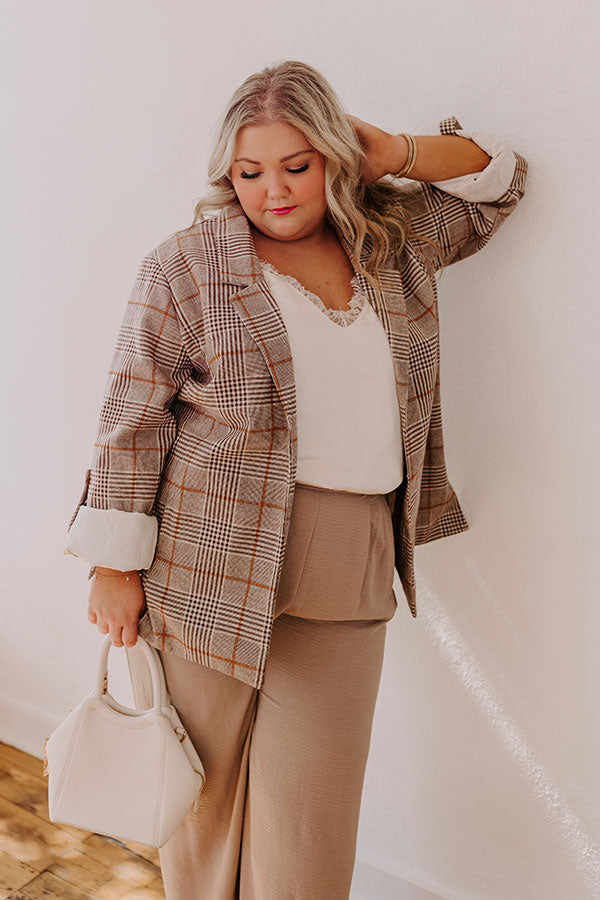 The Issey Plaid Blazer Curves