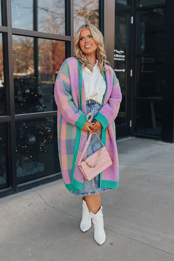 Alpine Escape Plaid Duster Cardigan Curves Image - 1