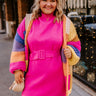 Slow Mornings Sweater Dress In Hot Pink Curves Image - 1