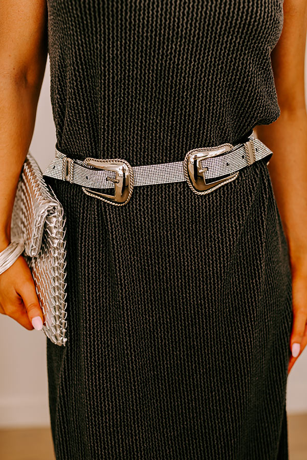 Driving Country Roads Rhinestone Belt In Silver Image - 1