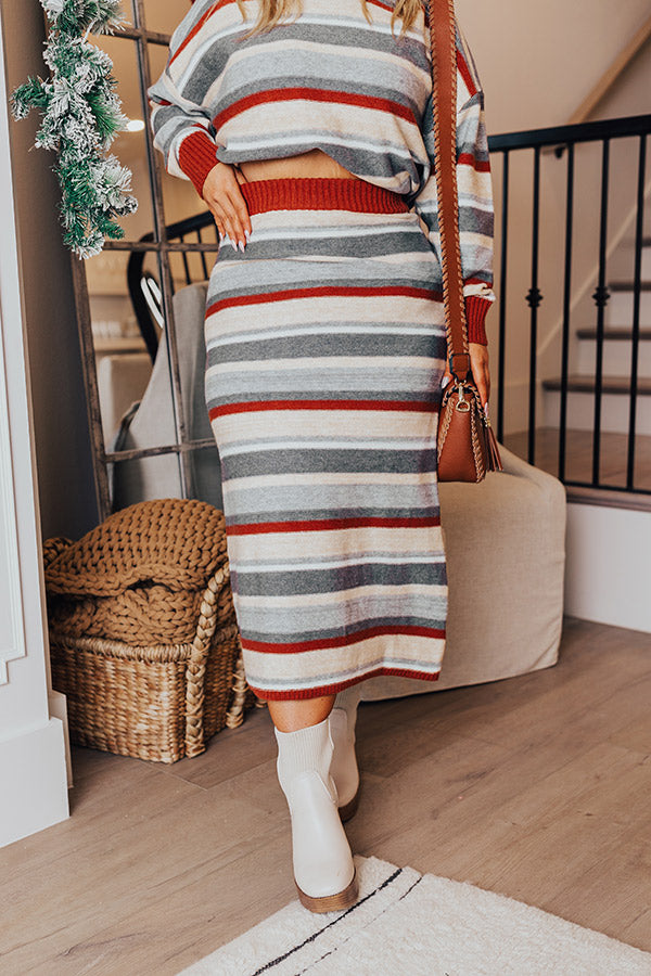 Mulled Wine Stripe Sweater Skirt Curves Image - 5