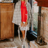 Start The Bonfire Embellished Plaid Jacket in Grey Image - 1