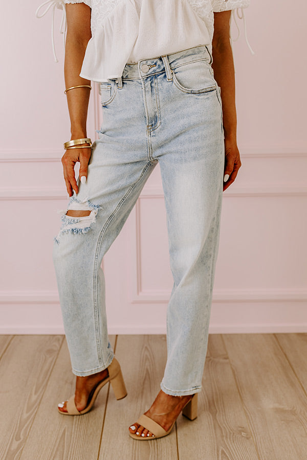 Risen The Bolt High Waist Jean in Light Wash Image - 4