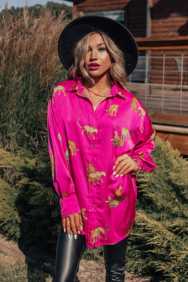 On The PR List Button Up In Fuchsia Image - 5