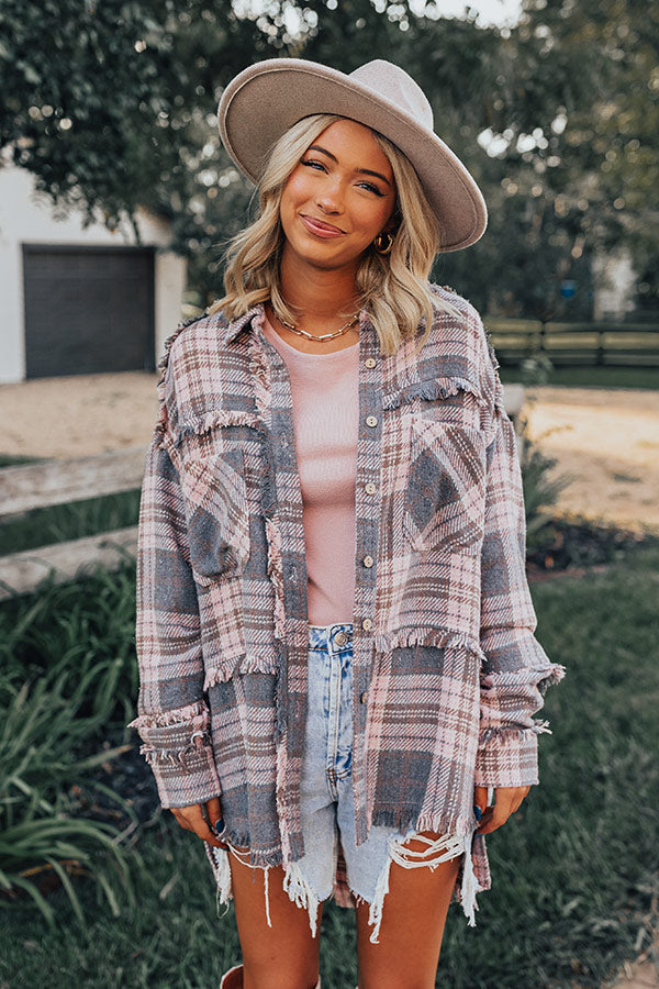 Harvest Cheer Plaid Jacket In Grey Image - 4