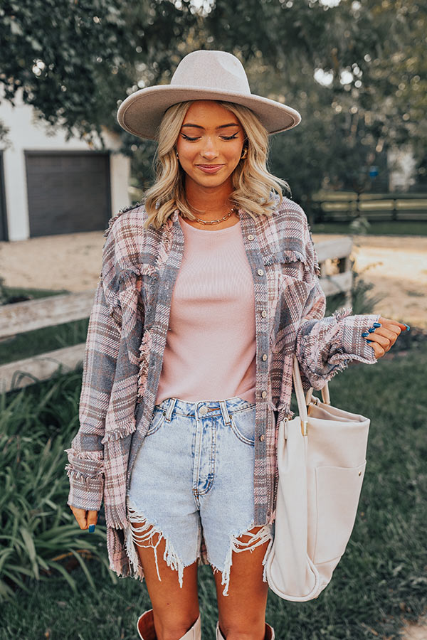 Harvest Cheer Plaid Jacket In Grey Image - 3