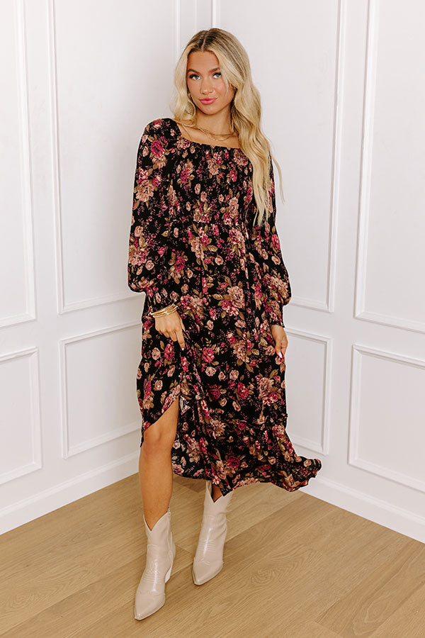 Hand In Hand Through It All Floral Midi Image - 1