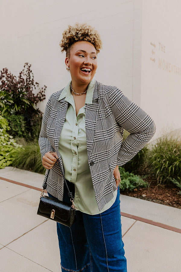 Dare To Dream Houndstooth Blazer Curves Image - 2