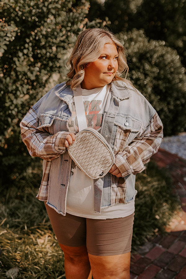 Fall Latte Denim Jacket Curves Image - 1