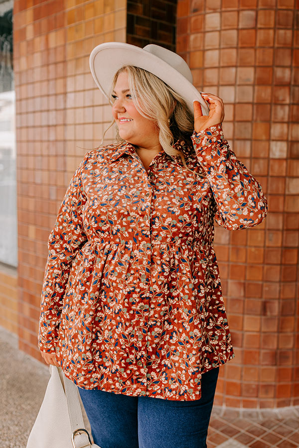 Dare To Dream Floral Button Up Curves Image - 3