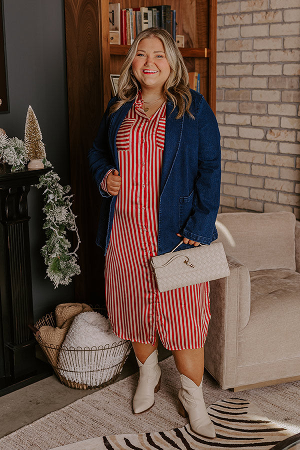 Clean Slate Stripe Midi In Red Curves Image - 1