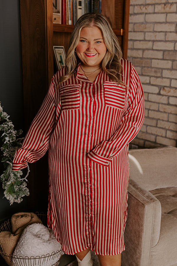 Clean Slate Stripe Midi In Red Curves Image - 4