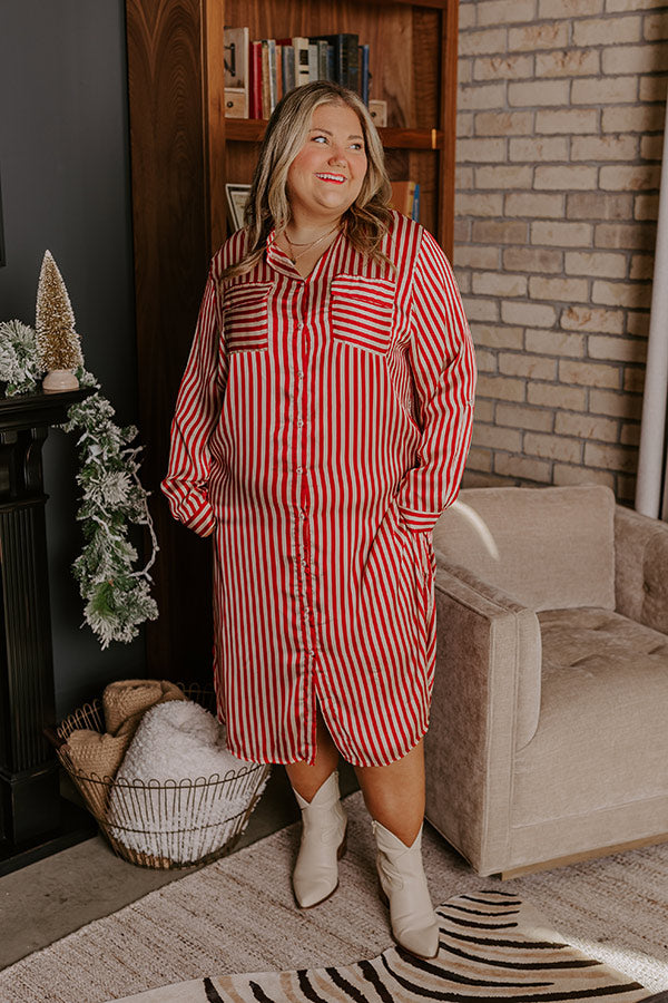 Clean Slate Stripe Midi In Red Curves Image - 5