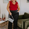 Eleven Madison High Waist Glitter Pants Curves Image - 1