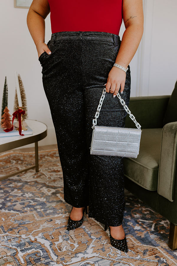 Eleven Madison High Waist Glitter Pants Curves Image - 2