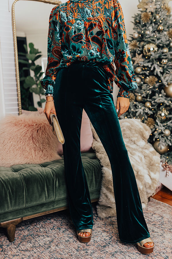 Glamour Galore High Waist Velvet Pants Image - 1