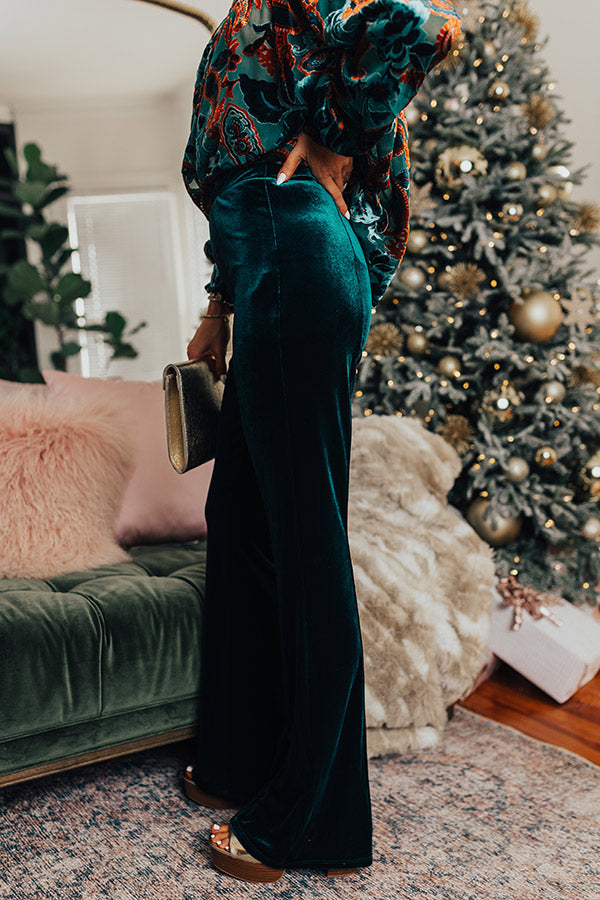 Glamour Galore High Waist Velvet Pants Image - 4