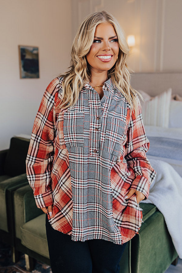 Fall Sunset Flannel Tunic Curves Image - 1