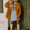 Pure Heart Velvet Button Up In Mustard Image - 1