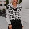 Seasonal Warmth Houndstooth Sweater Vest Image - 1