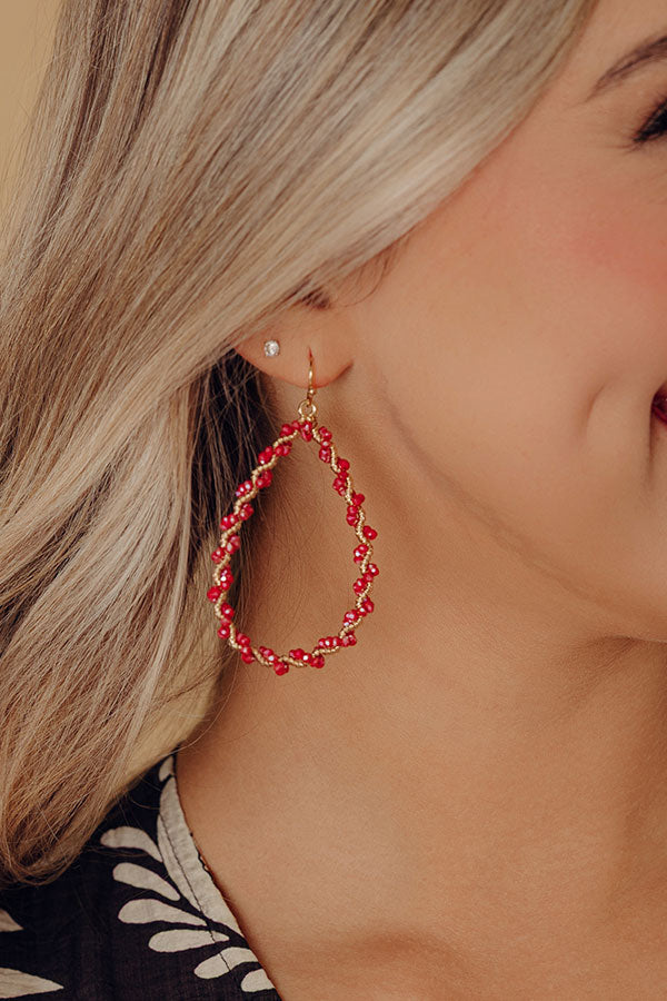 Elite Elegance Earrings In Crimson