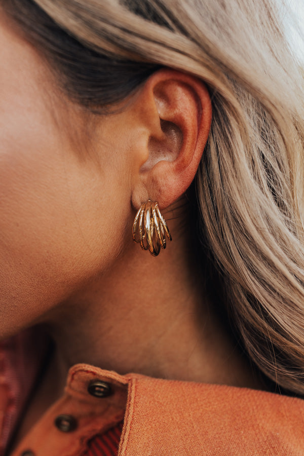 Romantic Playlist Hoop Earrings In Gold Image - 2