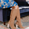 The Shiloh Faux Nubuck Knee High Boot In Brown Image - 1