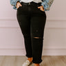 Risen The Edith High Waist Distressed Straight Leg Jean Curves Image - 1