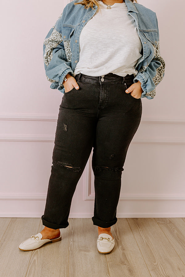 Risen The Edith High Waist Distressed Straight Leg Jean Curves Image - 2