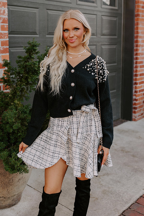 Late Night Gathering Embellished Cardigan In Black Image - 1