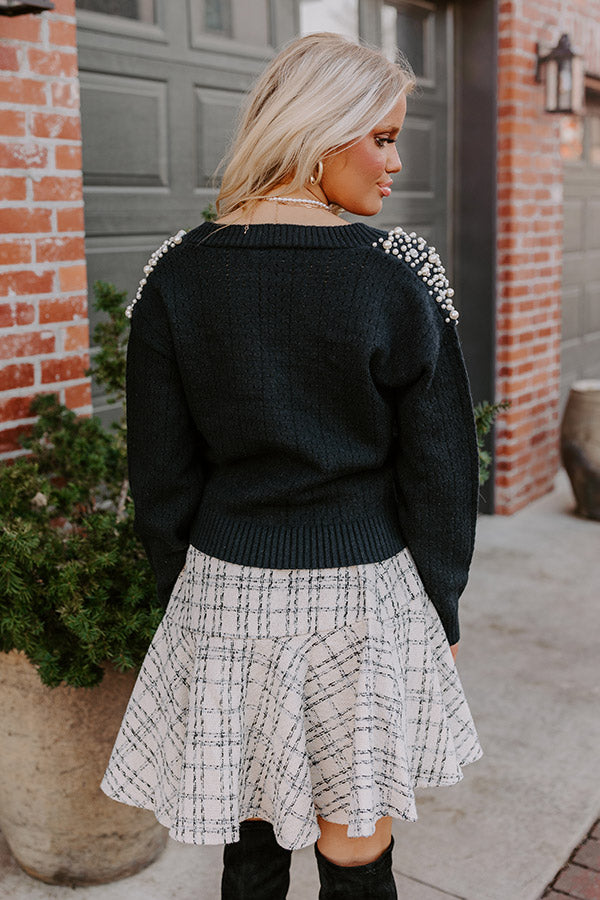 Late Night Gathering Embellished Cardigan In Black Image - 4