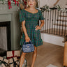 Cranberry Spice Flannel Mini Dress In Hunter Green Image - 1